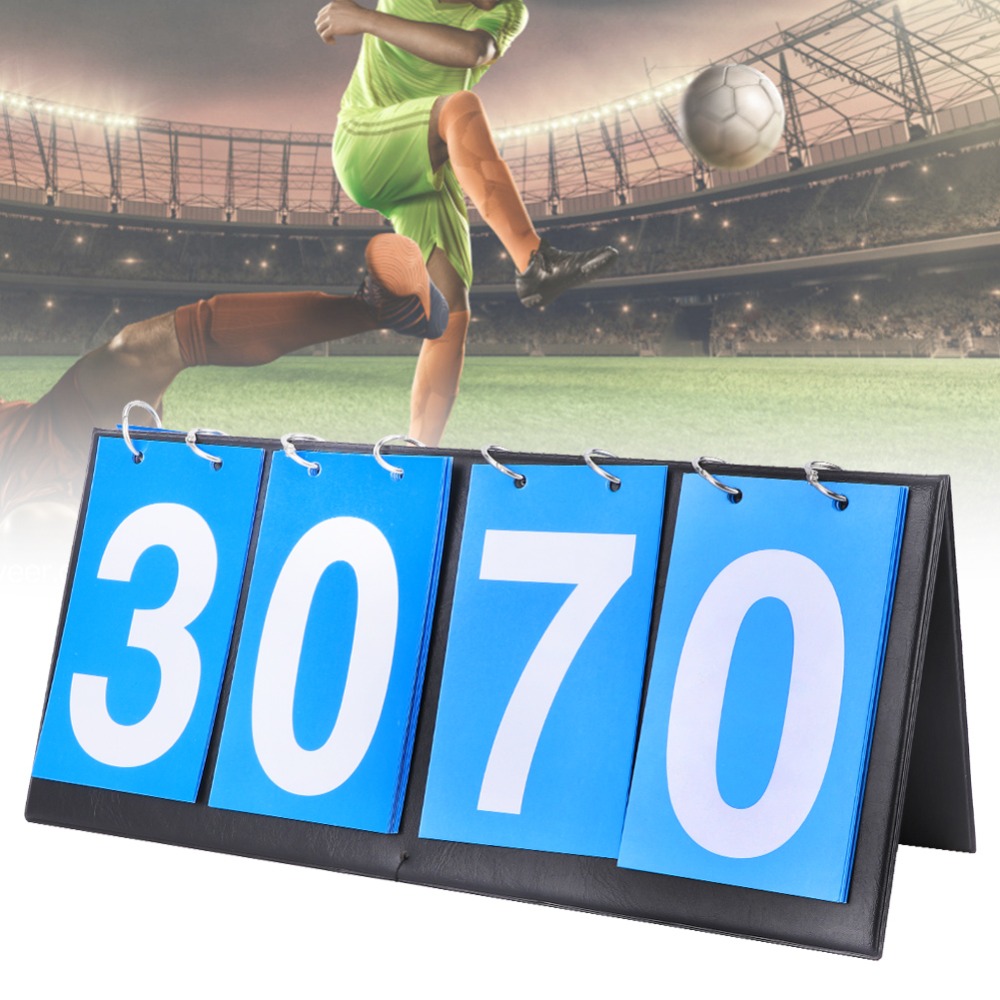 Scoreboard Digital - Placar portátil azul com 4 dígitos,